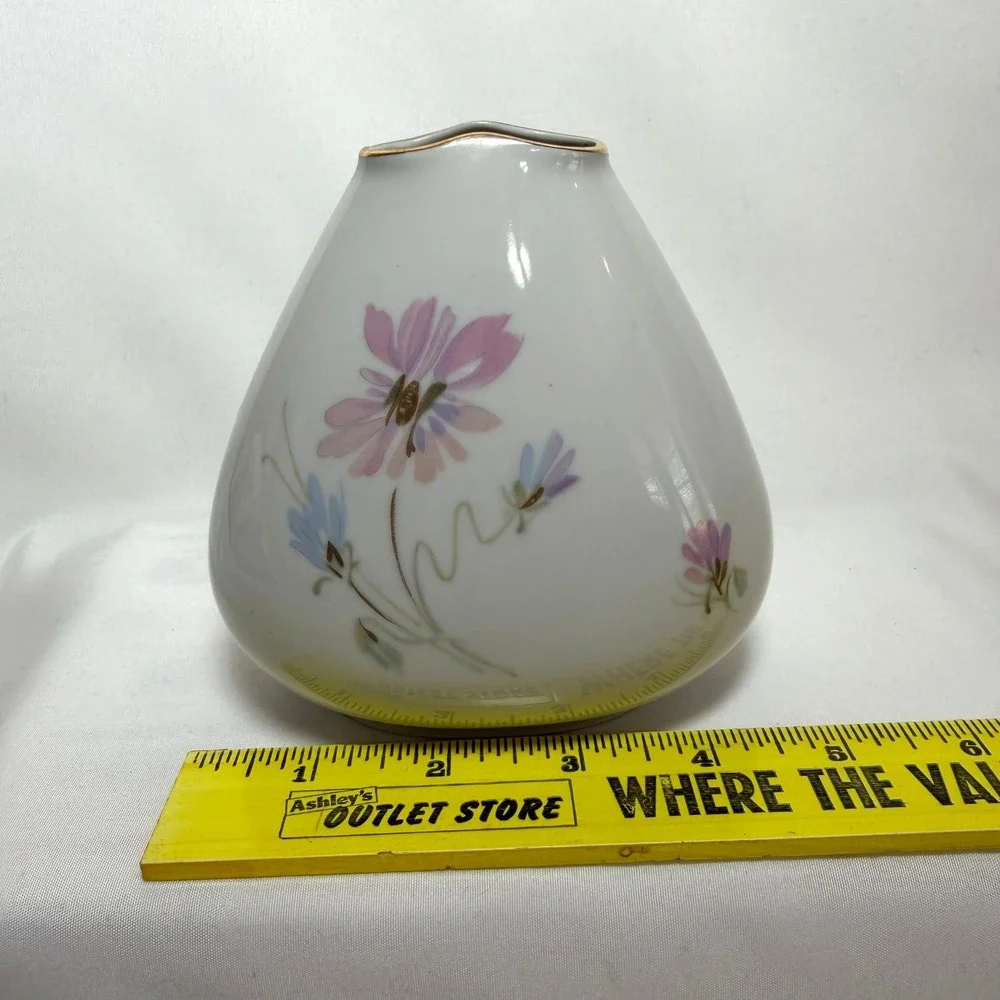 PMR Bavaria Jaeger & Co Golden Crown E&R Floral Porcelain Bud Vase Germany 1031